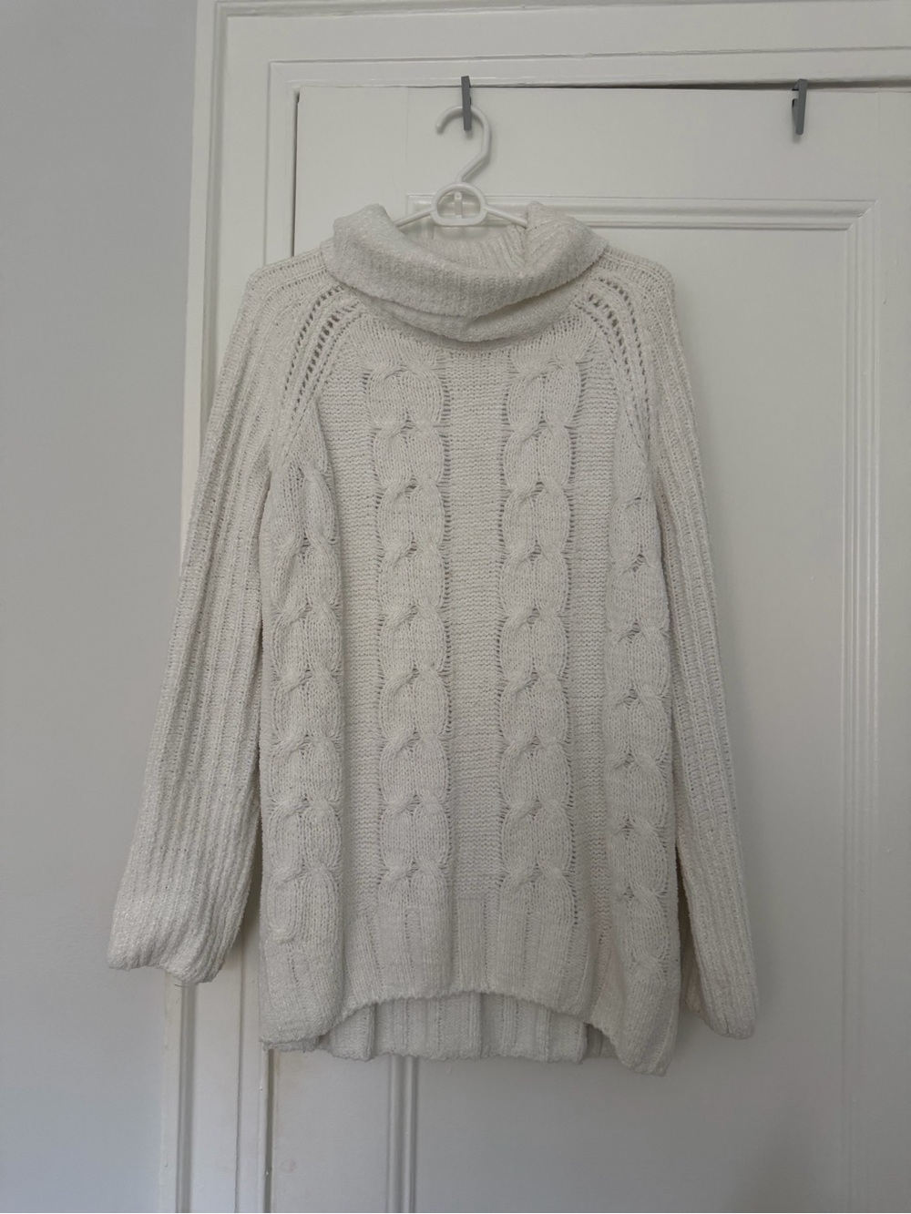 Hem & Thread Cream Cable Turtleneck Sweater